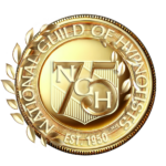 Logo 75 ans de la NGH National Guild of Hypnotist formation hypnose NGH Institut Bernheim